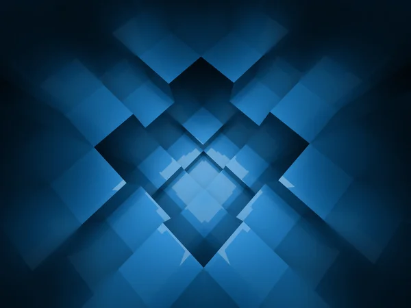 Azul abstrato Cubos fundo — Fotografia de Stock