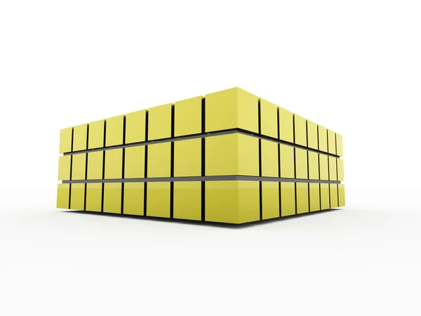 Concept cubes jaunes rendus — Photo