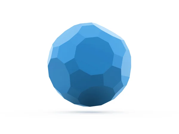 Blue polygonal sphere rendered isolated — Stock Photo, Image