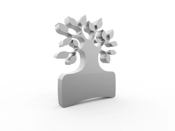 Абстрактне срібне дерево ізольовано — стокове фото