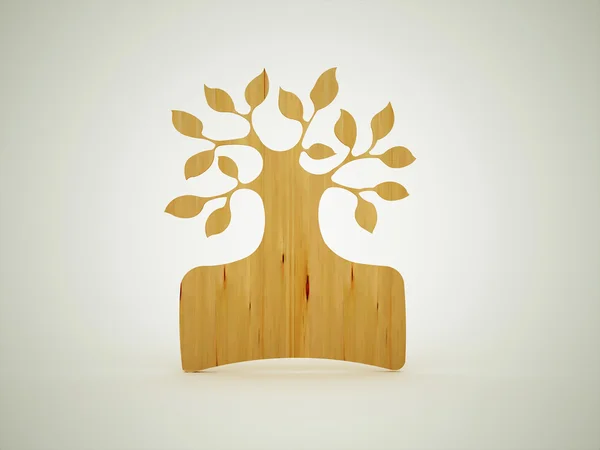 Concepto de árbol abstracto de madera renderizado — Foto de Stock