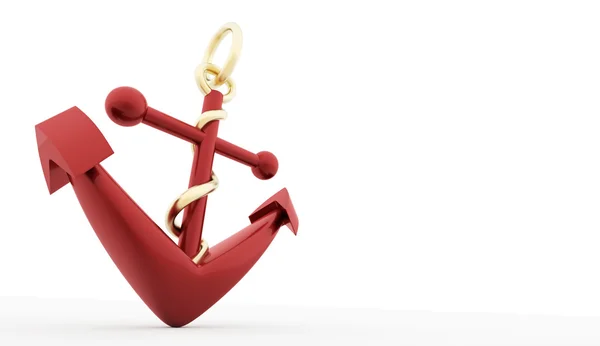 Red anchor isolated — Stock Photo, Image