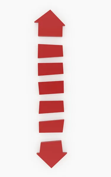 Freccia rossa grafico verticale — Foto Stock