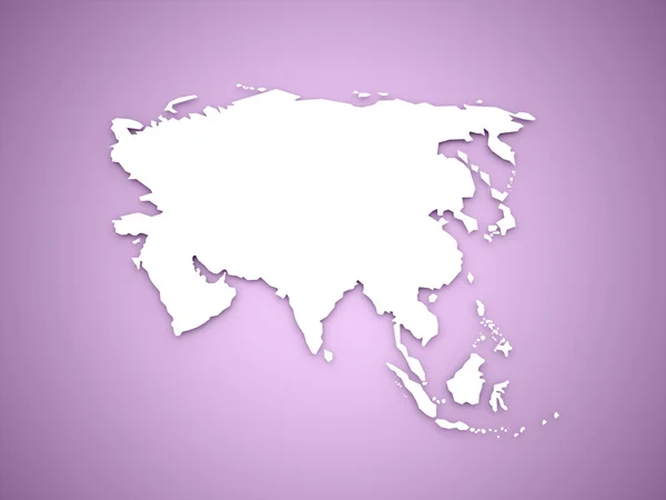 Asie carte continent concept sur violet — Photo