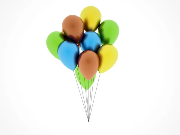 Muitos balões coloridos voam — Fotografia de Stock