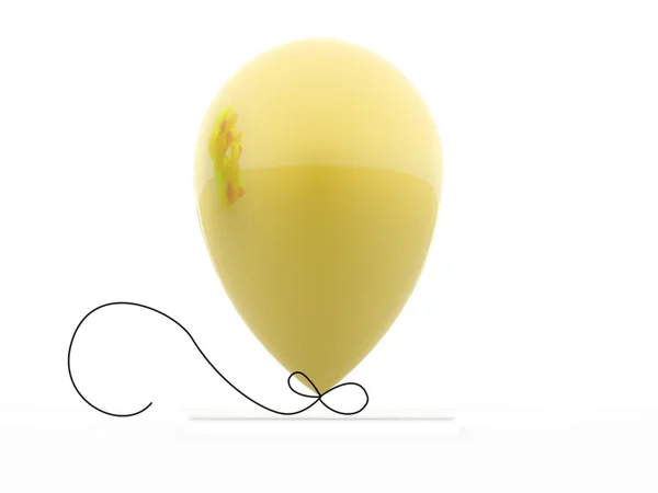 Ein einziger gelber Ballon isoliert — Stockfoto