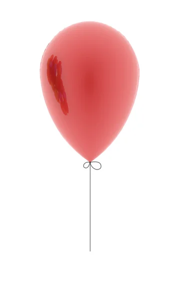 Beyaz üzerinde işlenen tek kırmızı balon