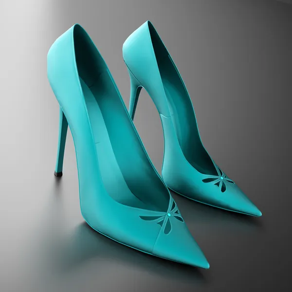 Женские каблуки голубые — стоковое фото