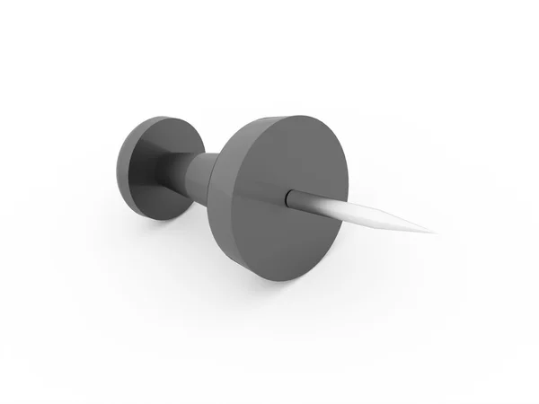 Single black push pin rendered — Stock Photo, Image