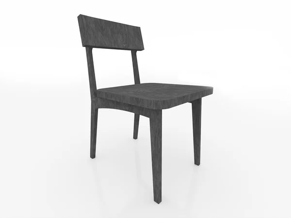 Black woden chair isolated — Stock Photo, Image