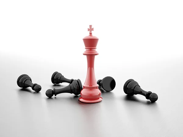 Schachsieger rot — Stockfoto