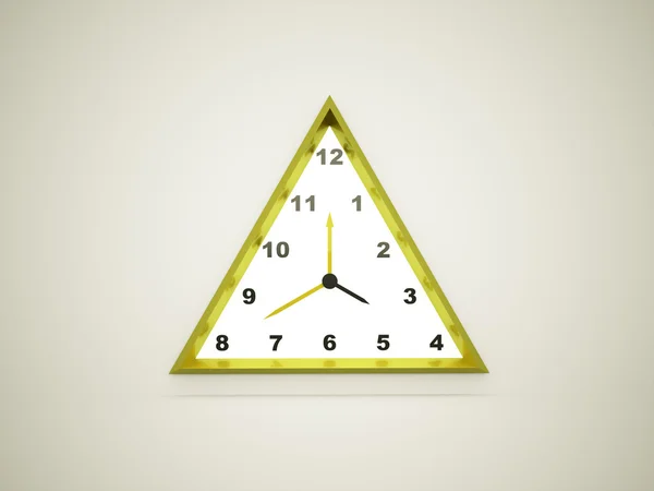 绿色三角形时钟 — 图库照片
