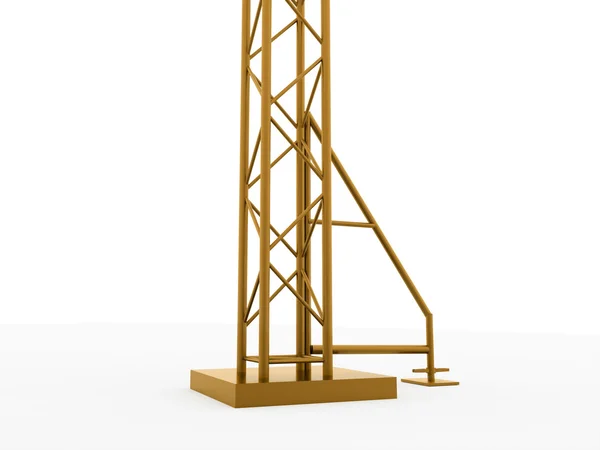 Coluna amarela construção de metal isolado — Fotografia de Stock