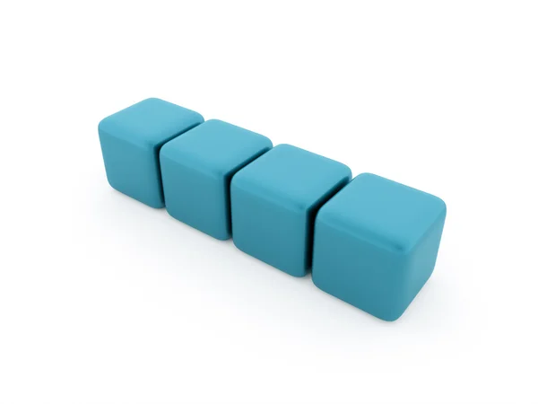 Abstrato azul cubos fundo renderizado — Fotografia de Stock