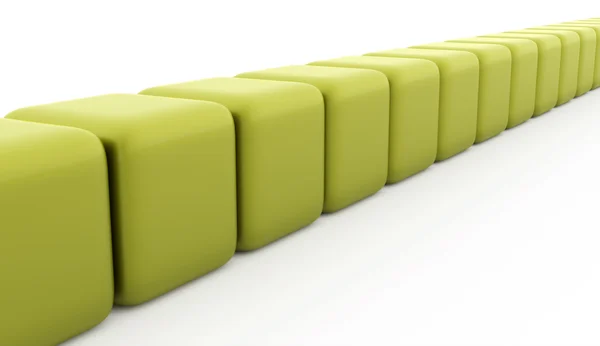 Green cubes rendered on white — Stock Photo, Image