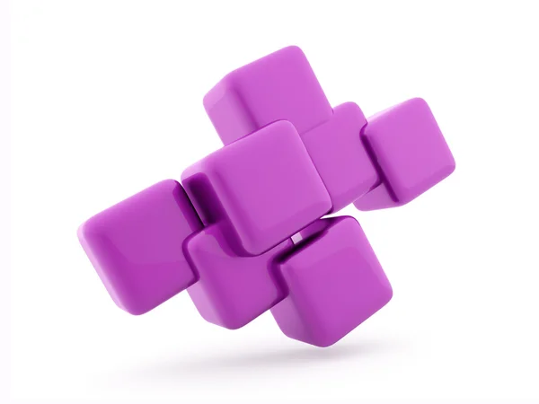Concepto de cubos rosados aislado — Foto de Stock
