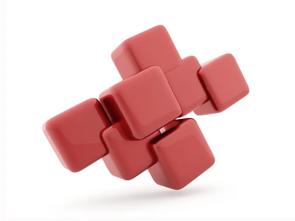 Фон червоних абстрактних кубів ізольовано — стокове фото