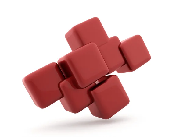 Red abstract cubes background isolated — Stock Photo, Image