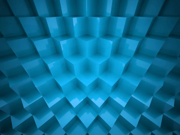 Blue Abstract Cubes Arrière-plan — Photo