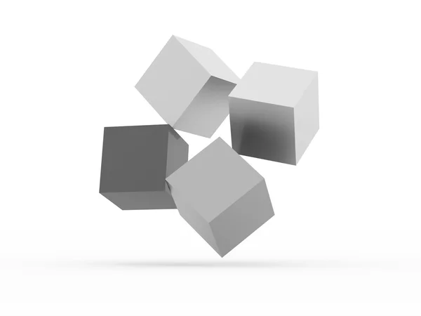 Cubos abstractos icono de negocio renderizado — Foto de Stock