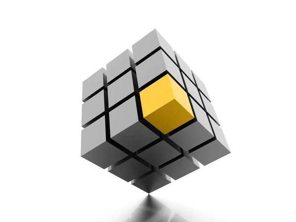 Yellow cubes concept isolated — Stock Photo, Image