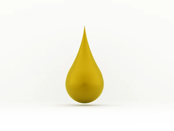 Yellow drop isolated on white — Stock Photo, Image