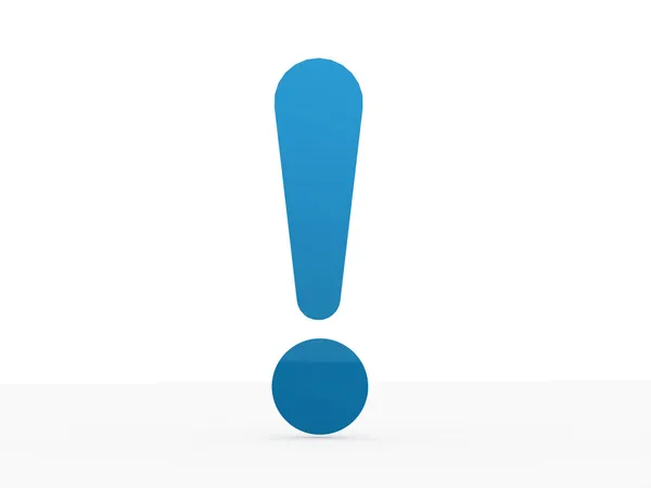 Blue exclamation mark isolated — Stock Photo, Image