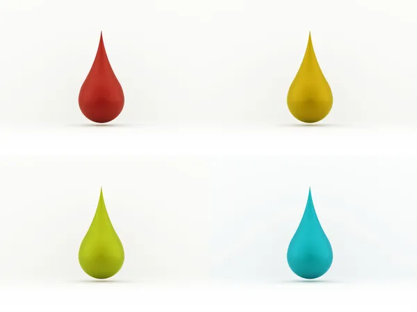 Icono de cuatro gotas de color aislado — Foto de Stock