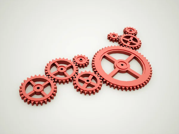 Red gears concept — Stock Photo, Image