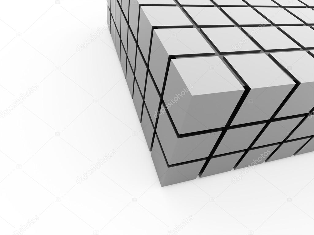 Black and white abstract cubes background  