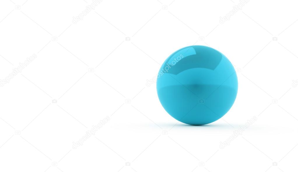 Blue sphere rendered isolated  