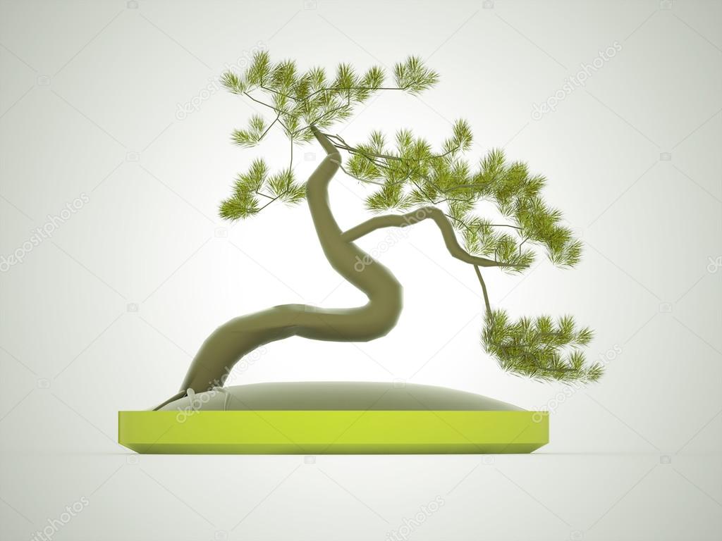 Bonsai tree rendered 