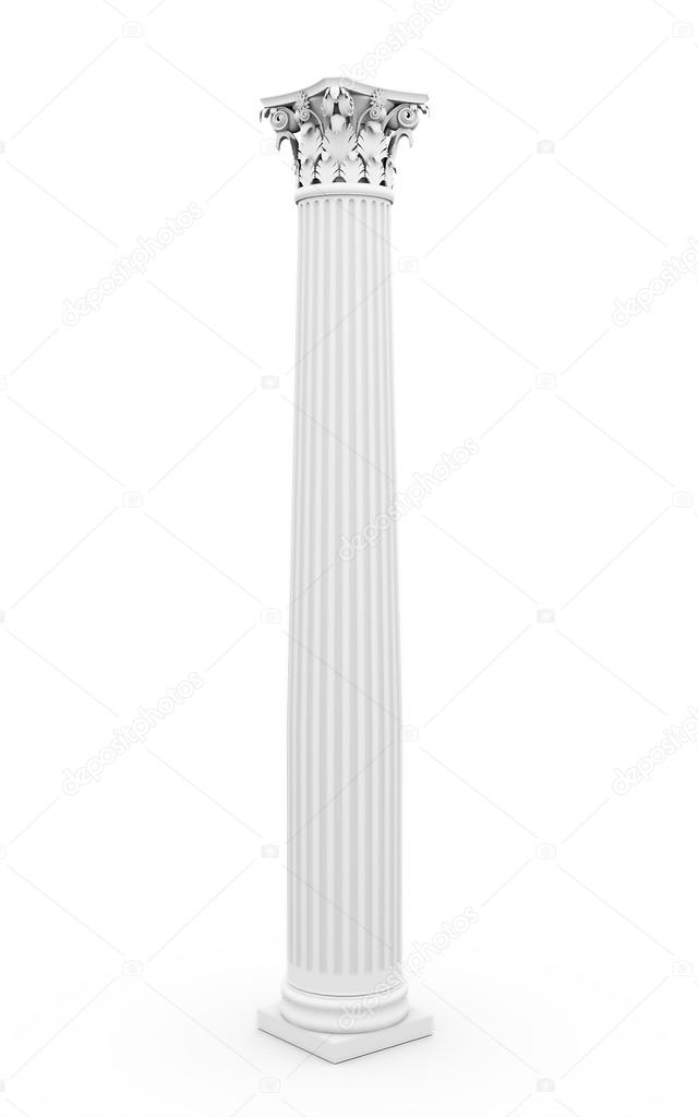 Historic column rendered on white 