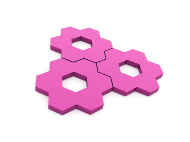 izole pembe altıgen Dişliler