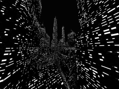 Render büyük şehir gece çekimi 