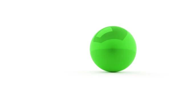 Jeden zielony Kula świadczonych na białym tle — Zdjęcie stockowe