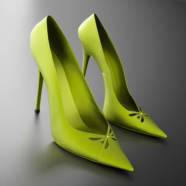 Tacones de mujer verde — Foto de Stock