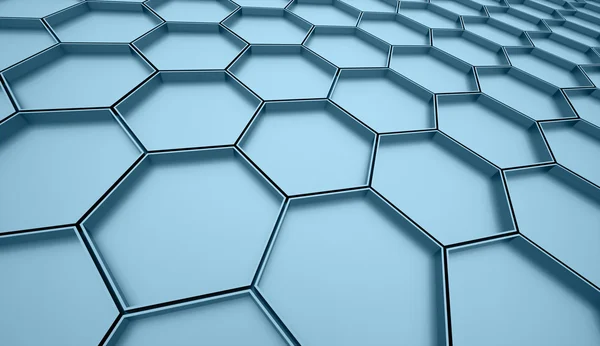 Blue hexagonal cell — Stock Photo, Image