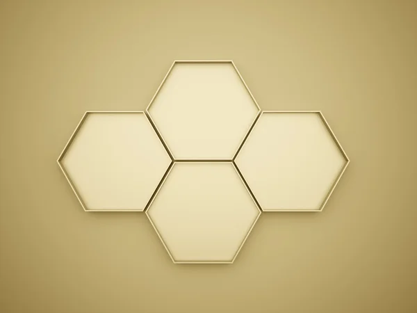 Cellule hexagonale d'or — Photo