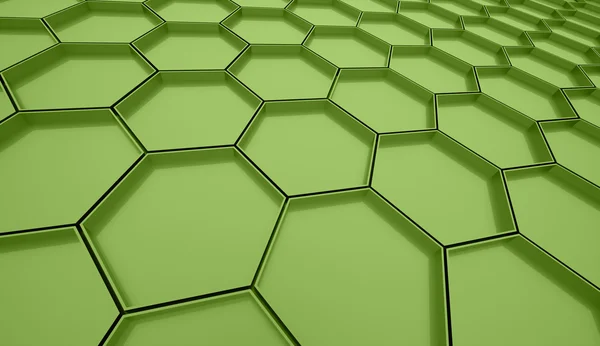 Green hexagonal cell background — Stock Photo, Image