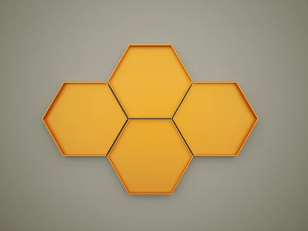 Fondo de celda hexagonal naranja — Foto de Stock