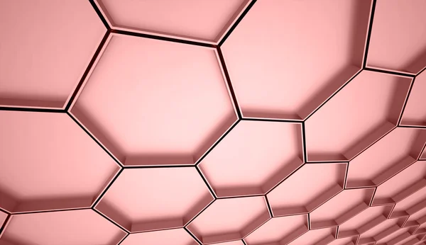 Fondo de celda hexagonal abstracto rojo —  Fotos de Stock