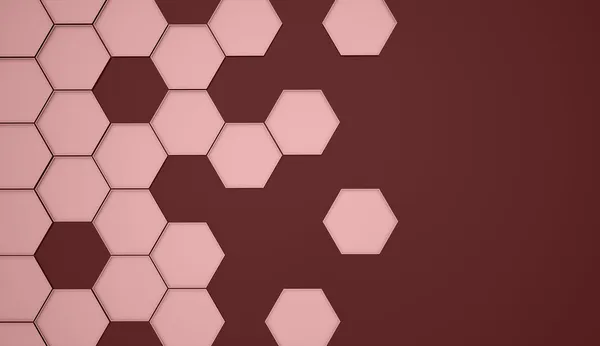 Red abstract hexagonal cell background — Stock Photo, Image