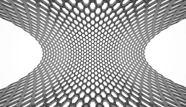Black hexagonal mesh rendered — Stock Photo, Image