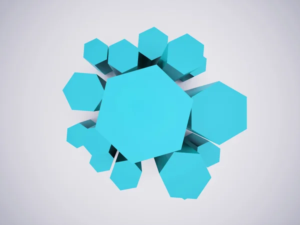 Blue hexagonal icon concept — Stock Photo, Image