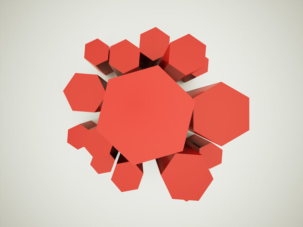 Red hexagonal background  