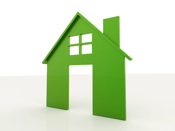 Huis groen pictogram — Stockfoto