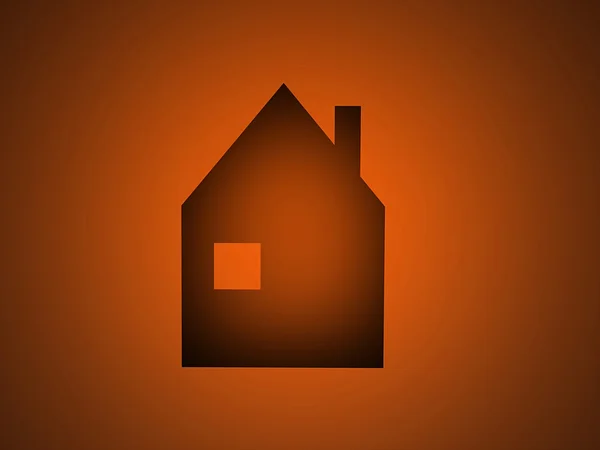 House icon on orange — Stock Photo, Image