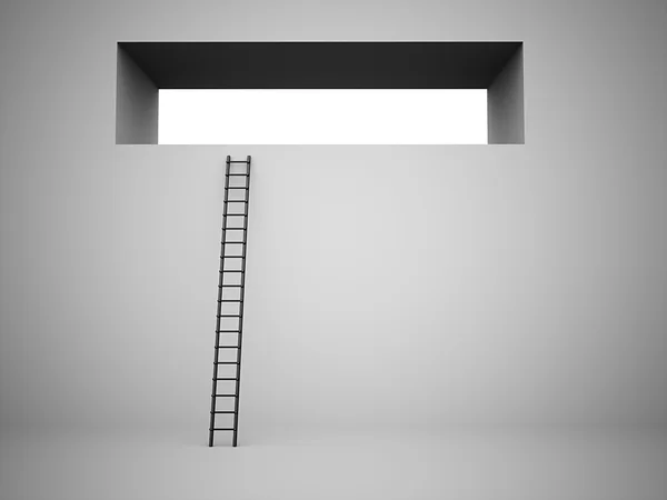 Ladder op de muur — Stockfoto