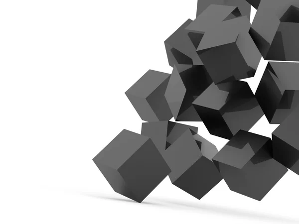 Black cubes crashed — Stock Photo, Image